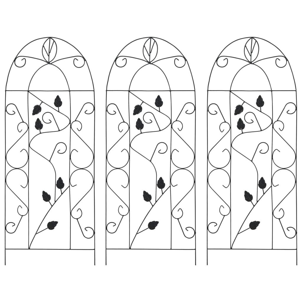 Plantestativer 3 stk. 40x100 cm jern sort