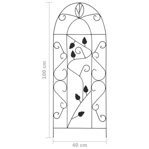 Plantestativer 3 stk. 40x100 cm jern sort