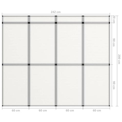 12-panels udstillingsvæg foldbar 242x200 cm hvid