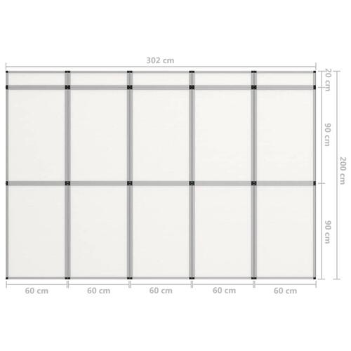 15-panels udstillingsvæg foldbar 302x200 cm hvid