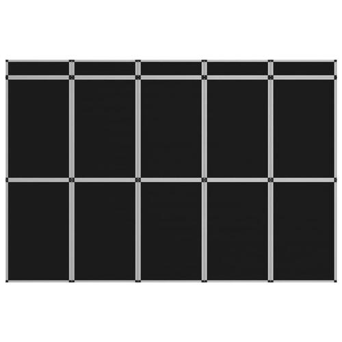 15-panels udstillingsvæg foldbar 302x200 cm sort