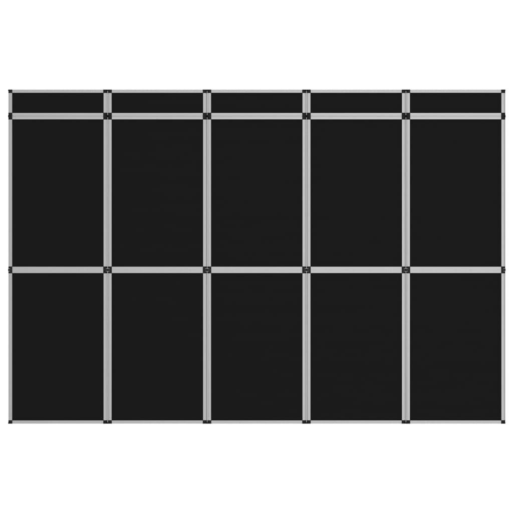 15-panels udstillingsvæg foldbar 302x200 cm sort