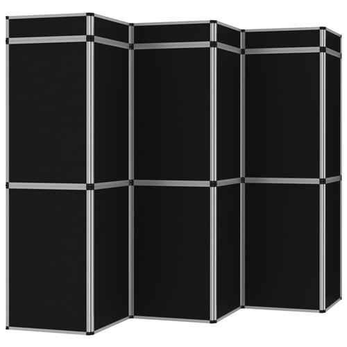 18-panels udstillingsvæg foldbar 362x200 cm sort