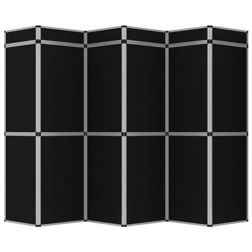18-panels udstillingsvæg foldbar 362x200 cm sort