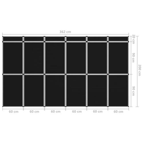 18-panels udstillingsvæg foldbar 362x200 cm sort