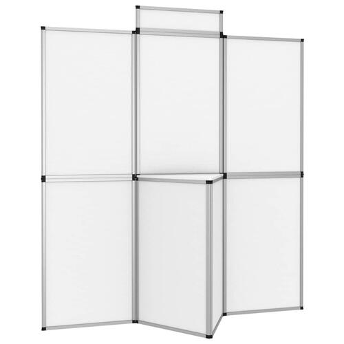 8-panels udstillingsvæg med bord foldbar 181x200 cm hvid