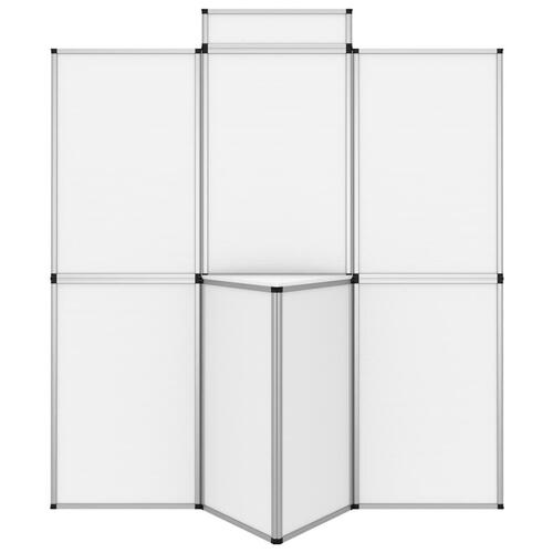 8-panels udstillingsvæg med bord foldbar 181x200 cm hvid
