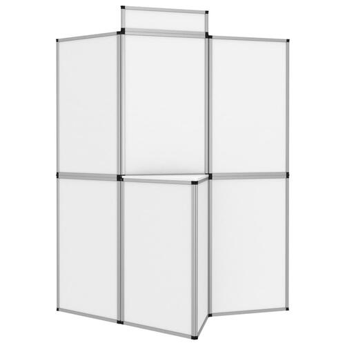 8-panels udstillingsvæg med bord foldbar 181x200 cm hvid