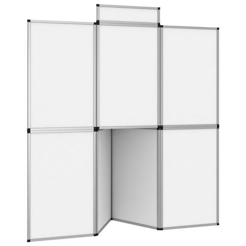 8-panels udstillingsvæg med bord foldbar 181x200 cm hvid