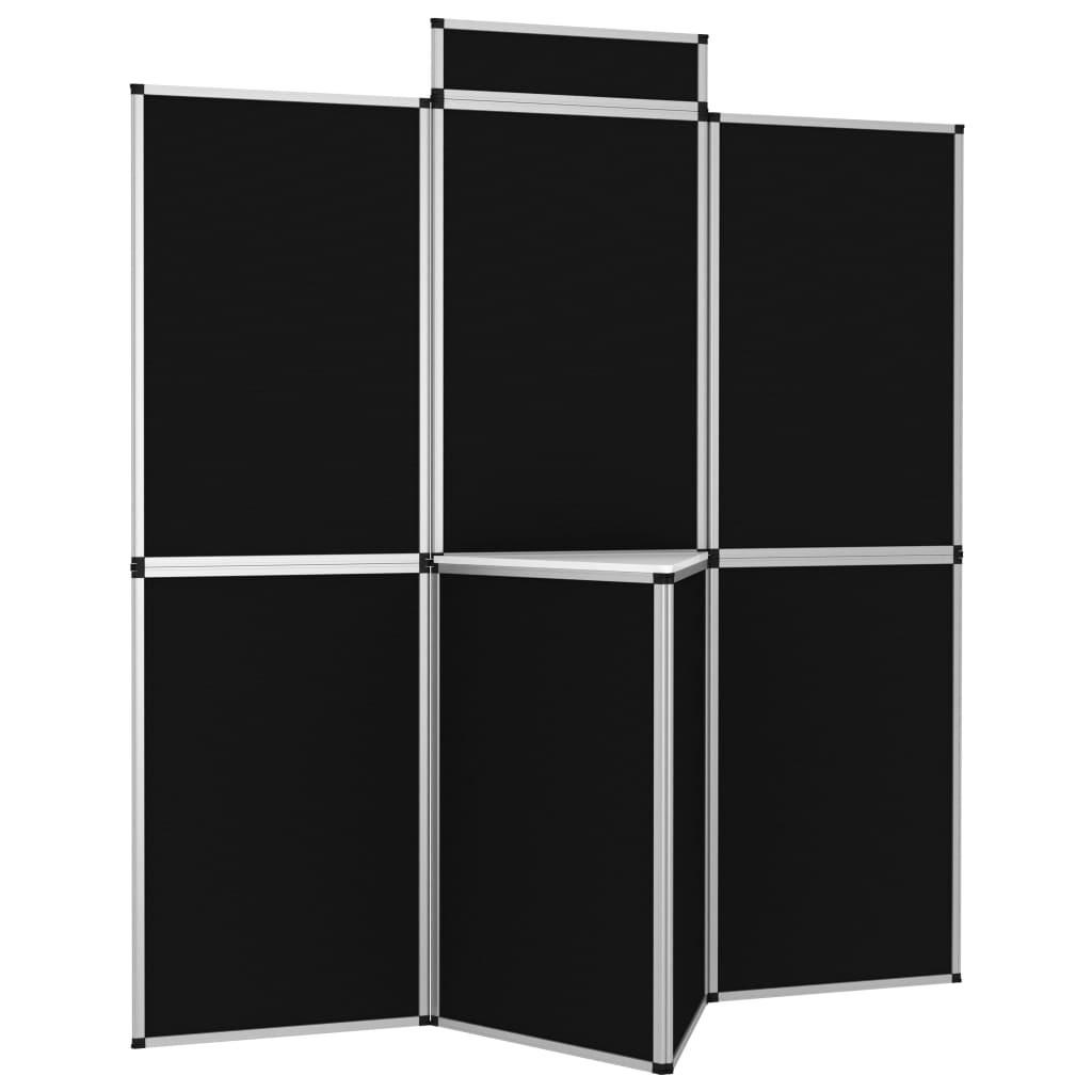 8-panels udstillingsvæg med bord foldbar 181x200 cm sort