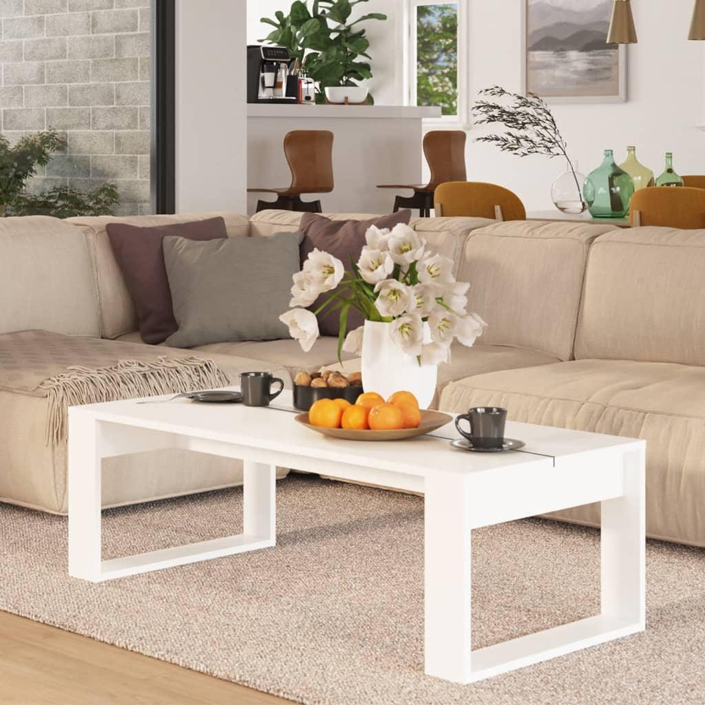 Sofabord 110x50x35 cm konstrueret træ hvid
