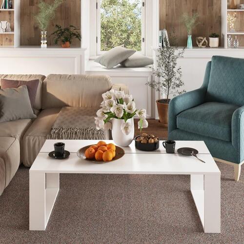Sofabord 110x50x35 cm spånplade hvid