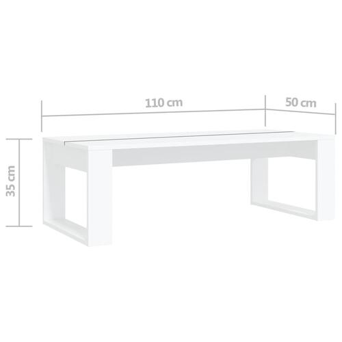 Sofabord 110x50x35 cm spånplade hvid