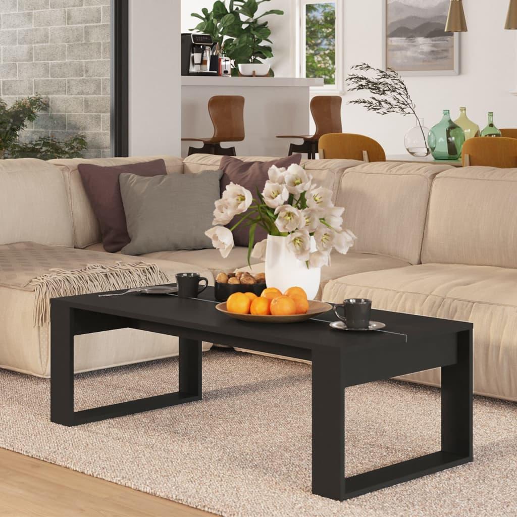 Sofabord 110x50x35 cm konstrueret træ sort