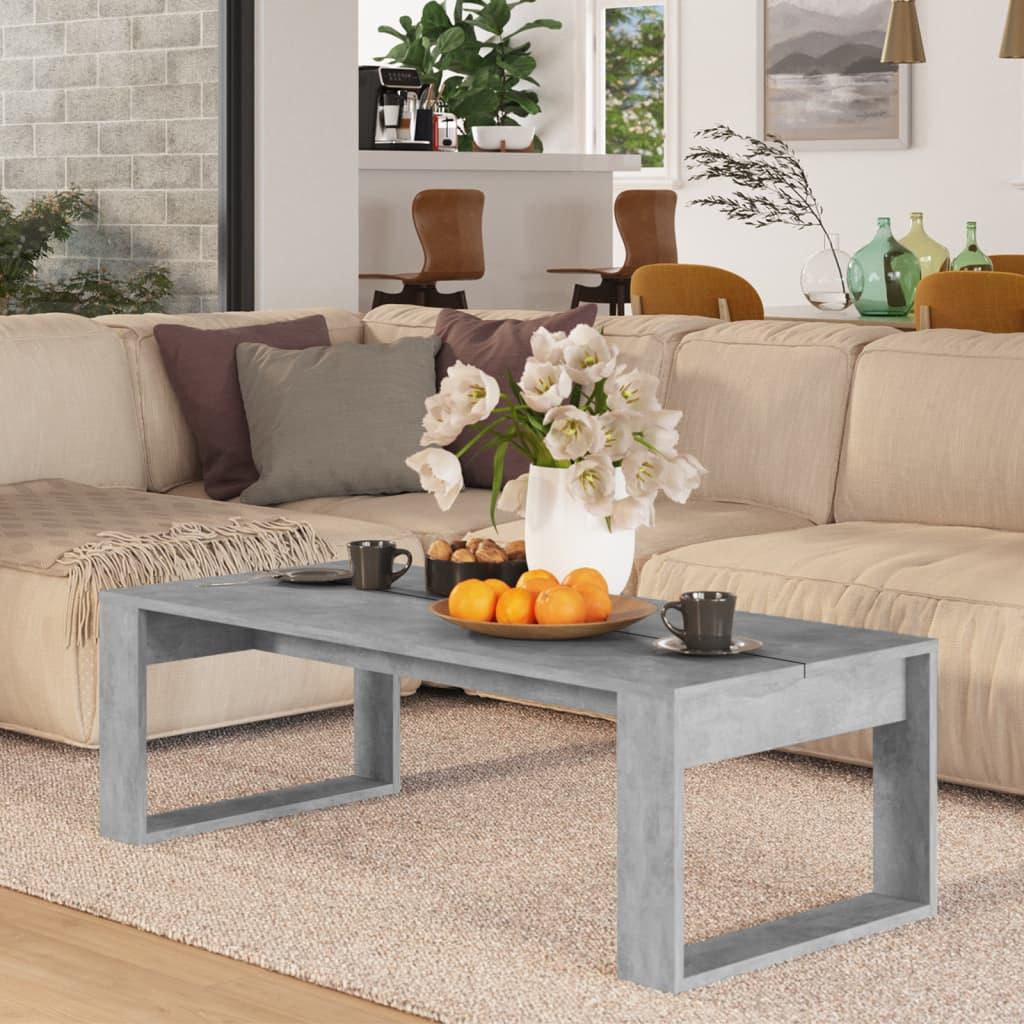 Sofabord 110x50x35 cm konstrueret træ betongrå