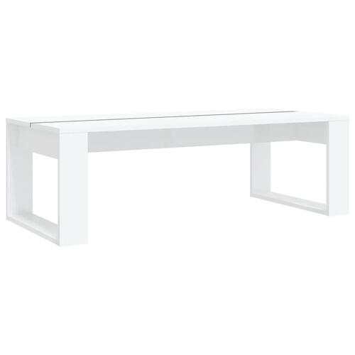 Sofabord 110x50x35 cm spånplade hvid højglans