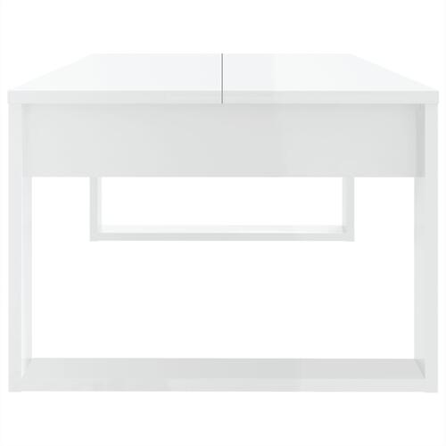 Sofabord 110x50x35 cm spånplade hvid højglans