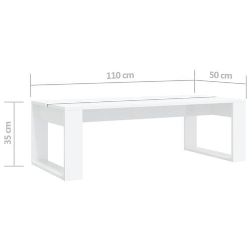 Sofabord 110x50x35 cm spånplade hvid højglans