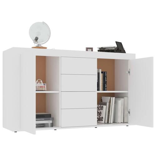 Skænk 120x36x69 cm konstrueret træ hvid