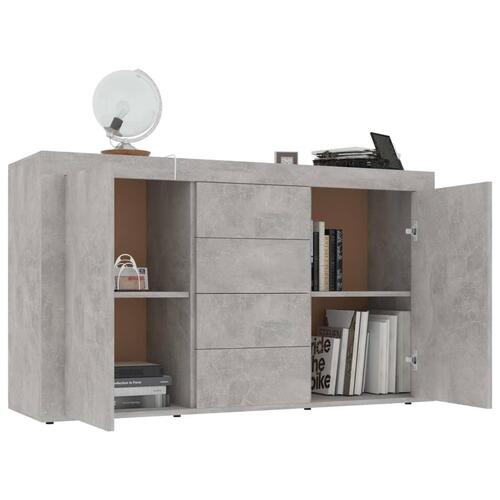 Skænk 120x36x69 cm konstrueret træ betongrå