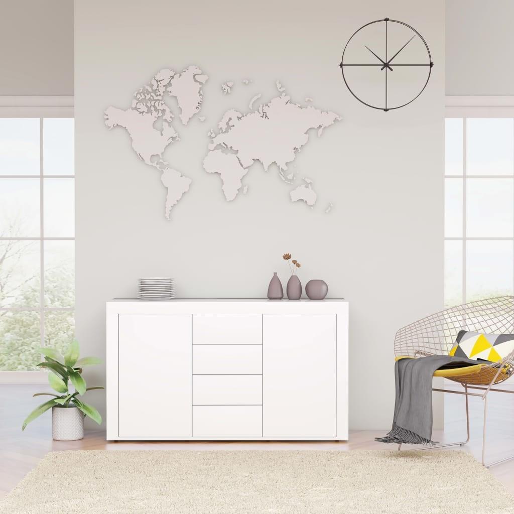 Skænk 120x36x69 cm spånplade hvid højglans
