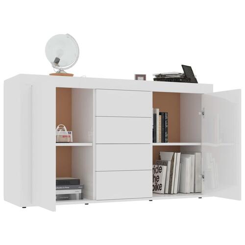 Skænk 120x36x69 cm konstrueret træ hvid højglans