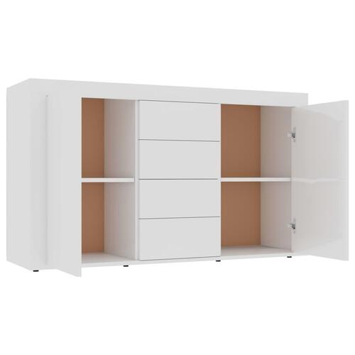 Skænk 120x36x69 cm konstrueret træ hvid højglans