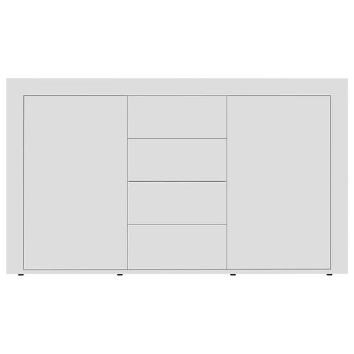 Skænk 120x36x69 cm konstrueret træ hvid højglans