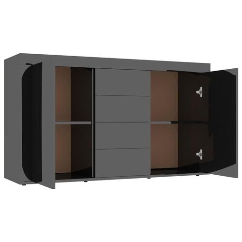 Skænk 120x36x69 cm spånplade sort højglans