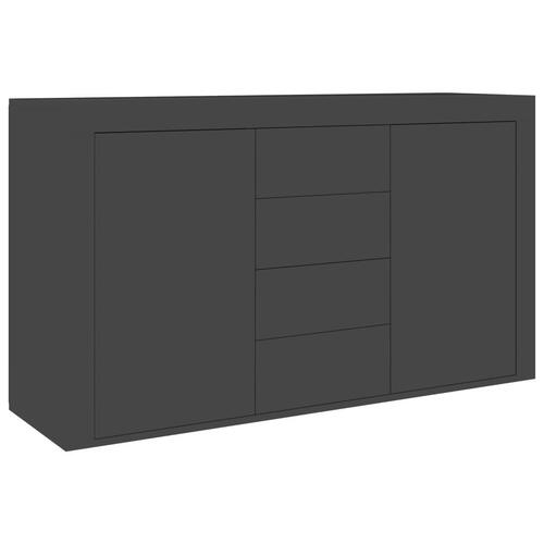 Skænk 120x36x69 cm spånplade grå højglans