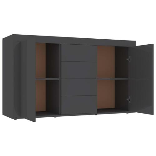 Skænk 120x36x69 cm spånplade grå højglans