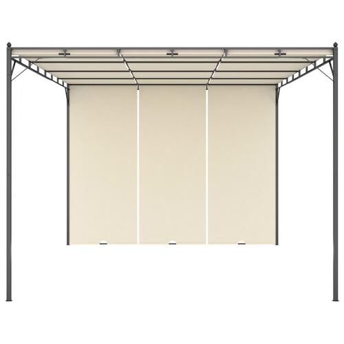 Havepavillon med gardin 4x3x2,25 m cremefarvet