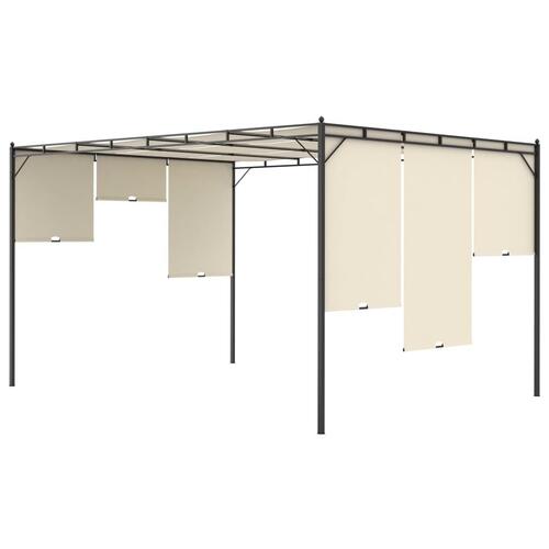 Havepavillon med gardin 4x3x2,25 m cremefarvet