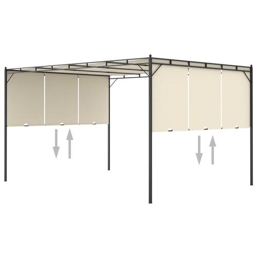 Havepavillon med gardin 4x3x2,25 m cremefarvet