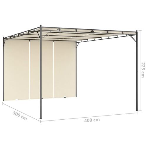 Havepavillon med gardin 4x3x2,25 m cremefarvet