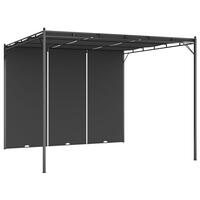Havepavillon med gardin 3x3x2,25m antracitgrå