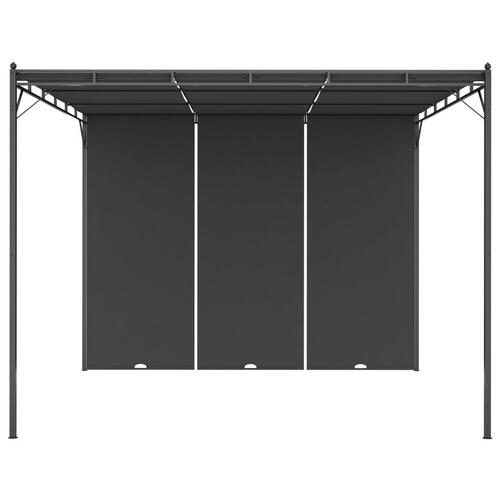 Havepavillon med gardin 3x3x2,25m antracitgrå