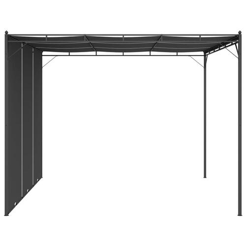 Havepavillon med gardin 3x3x2,25m antracitgrå
