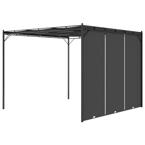 Havepavillon med gardin 3x3x2,25m antracitgrå