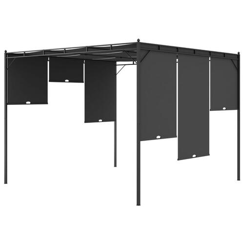 Havepavillon med gardin 3x3x2,25m antracitgrå