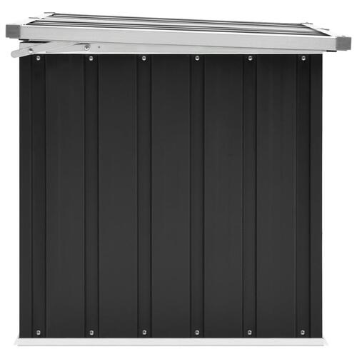 Opbevaringskasse til haven 129x67x65 cm antracitgrå
