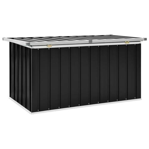 Opbevaringskasse til haven 129x67x65 cm antracitgrå