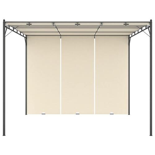 Havepavillon med gardin 3x3x2,25m cremefarvet