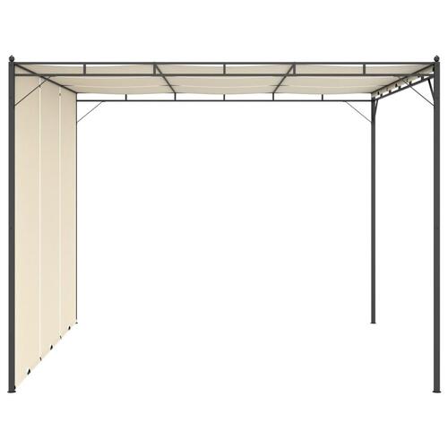 Havepavillon med gardin 3x3x2,25m cremefarvet