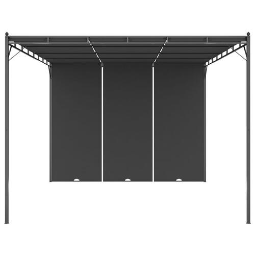 Havepavillon med gardin 4x3x2,25 m antracitgrå