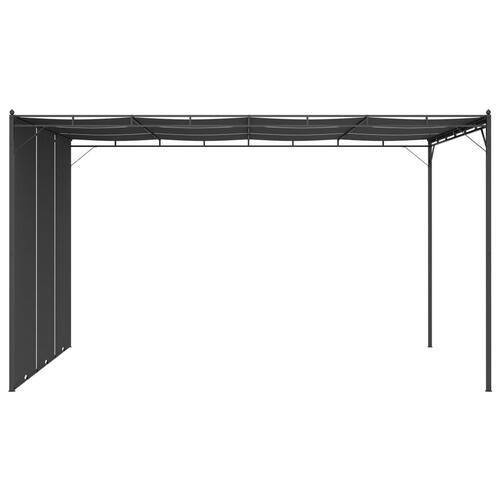 Havepavillon med gardin 4x3x2,25 m antracitgrå