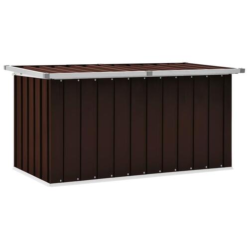 Opbevaringskasse til haven 129x67x65 cm brun