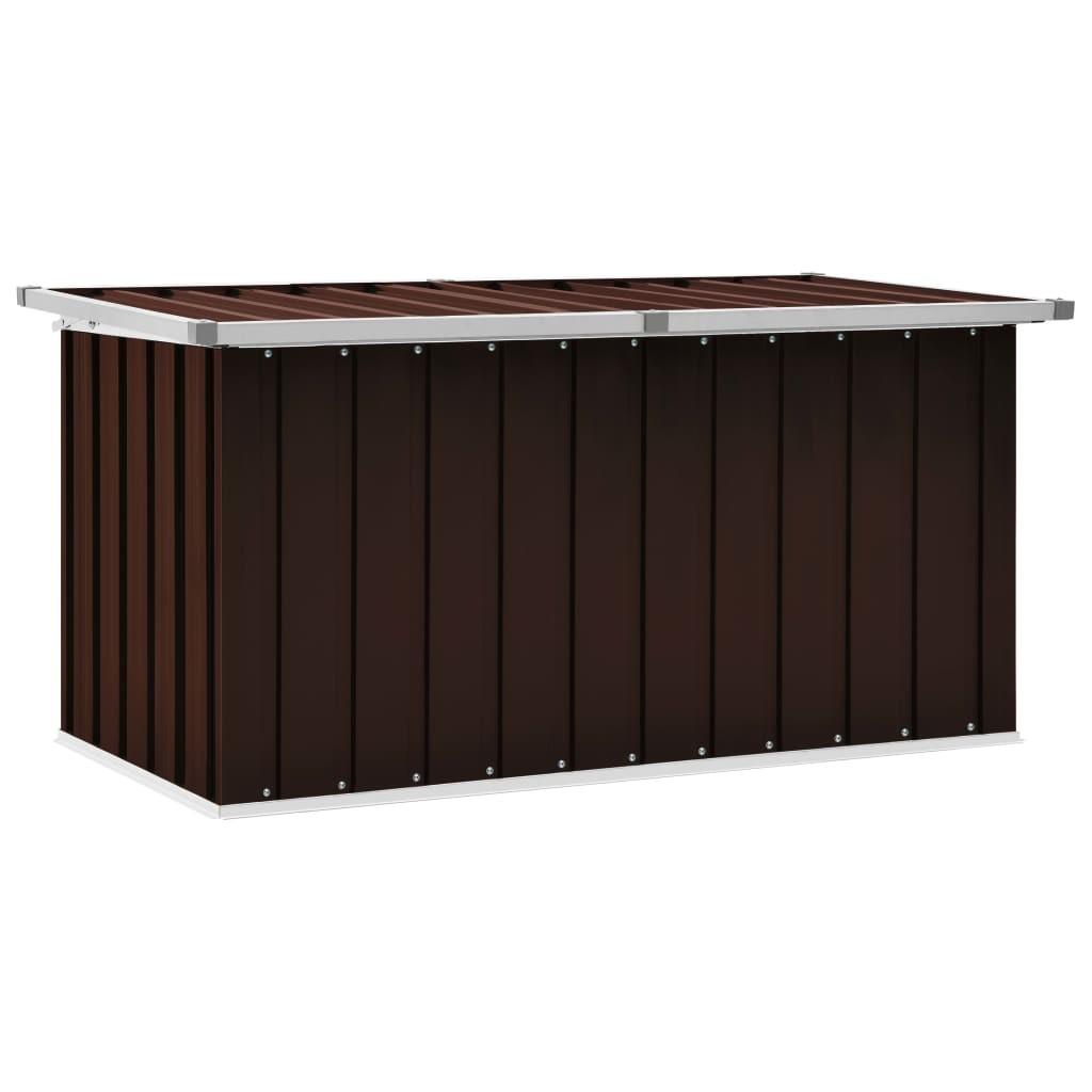 Opbevaringskasse til haven 129x67x65 cm brun