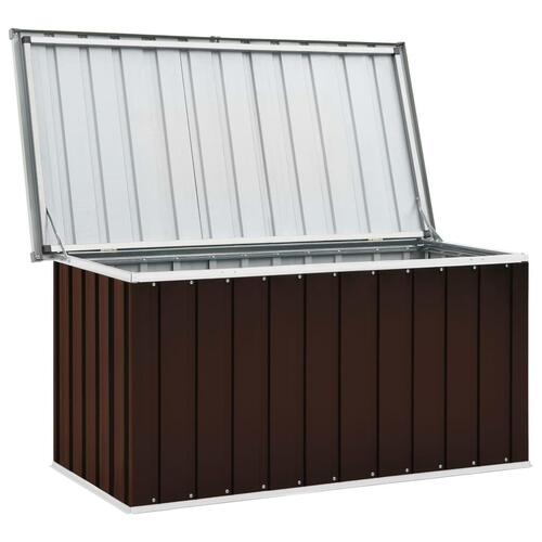 Opbevaringskasse til haven 129x67x65 cm brun