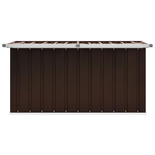 Opbevaringskasse til haven 129x67x65 cm brun